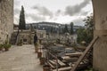 View from the Catholic order and church of St. John the Baptist towards the Orthodox female order in Ein Kerem near Jerusalem in