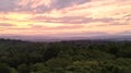 view of catskill mountains at sunset (catskills, new york state, drone image of hills and trees) landscape, blue Royalty Free Stock Photo