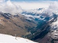 View of the Caucasus Mountains from Cheget, height 3050 meters, Kabardino-Balkaria, Russia