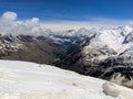 View of the Caucasus Mountains from Cheget, height 3050 meters, Kabardino-Balkaria, Russia. Kabardino-Balkaria, Russia