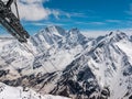 View of the Caucasus Mountains from Cheget, height 3050 meters, Kabardino-Balkaria, Russia