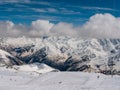 View of the Caucasus Mountains from Cheget, height 3050 meters, Kabardino-Balkaria, Russia