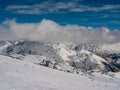 View of the Caucasus Mountains from Cheget, height 3050 meters, Kabardino-Balkaria, Russia