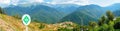 View of the Caucasus mountains - panorama Royalty Free Stock Photo