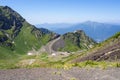 View of the Caucasus mountains from the peak \