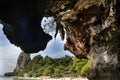 View from the cave : Ao Phra Nang Bay, Railay Beach, Hat Tham Phra Nang Beach, Krabi,Thailand