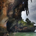 View from the cave : Ao Phra Nang Bay, Railay Beach, Hat Tham Phra Nang Beach, Krabi,Thailand