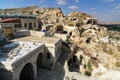 View of cave houses in Urgup. Cappadocia. Turkey
