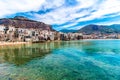 View of cefalu, town on the sea in Sicily, Italy Royalty Free Stock Photo