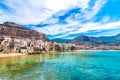 View of cefalu, town on the sea in Sicily, Italy Royalty Free Stock Photo