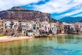 View of cefalu, town on the sea in Sicily, Italy Royalty Free Stock Photo