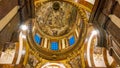 View of ceiling of St Francis Seraph church in Prague Royalty Free Stock Photo