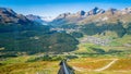 View from Muottas Muragl of Celerina and Engadine Lakes Switzerland Royalty Free Stock Photo