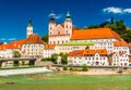 View of the Celestine Church and the surrounding historic buildings in the small Austrian town of Steyr, Upper Austria