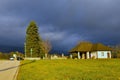 View of the cemetery at Brezje village in Gorenjska, Slovenia Royalty Free Stock Photo