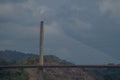 View of centennial or centenario bridge in central Panama, a cable suspended bridge close to Miraflores
