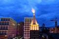 View of the center Dnipro city with beautiful storm clouds in evening.Dnepropetrovsk, Dnipropetrov Royalty Free Stock Photo