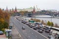 MOSCOW, RUSSIA - OCTOBER 06, 2016: View of the center of Moscow with Kremlin, Grand Palace, The Water Pump.