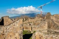 View of the center of Pompei, Italy