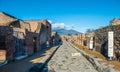 View of the center street of Pompei, Italy