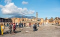 View of the center square of Pompei, Italy