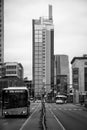 A view of a center of Tallinn traffic mordern buildings Royalty Free Stock Photo