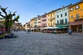 View of the center village of Orta San Giulio, Novara province, Orta lake, Italy. Royalty Free Stock Photo