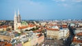 View from the center of Zagreb and the Zagreb Cathedral