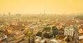 View from the center of Zagreb and a romantic sky