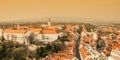 View from the center of Zagreb and a romantic sky