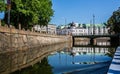 View of central Gothenburg from the canal in Gothenburg, Sweden