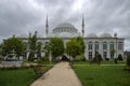 View of the Central Juma Mosque on a cloudy autumn day. Makhachkala