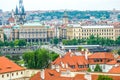 view at central part of prague aerial s historic centre czech republic Royalty Free Stock Photo