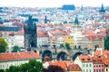 view at central part of prague aerial s historic centre czech republic Royalty Free Stock Photo