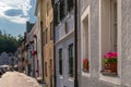 View of the central street of the picturesque Alpine town Bruneck Brunico