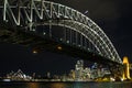 View of sydney city harbour in australia at night Royalty Free Stock Photo