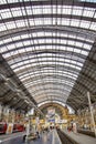 View of central train station in classicistic architecture style in Frankfurt. It is the biggest train station in Germany