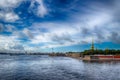 View centre St. Petersburg Neva river right bank panorama Peter