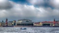 View centre St. Petersburg Neva river spit Vasilievsky island