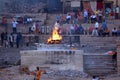 View of the ceremony of the cremation of a unknown Hindu person