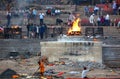 View of the ceremony of the cremation of a unknown Hindu person