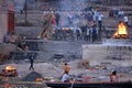 View of the ceremony of the cremation of a unknown Hindu person