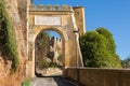 View of Ceri medieval village built on a tuff rock near Rome in Lazio