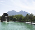 View of Cerro de la Silla from the Fundidora Park Royalty Free Stock Photo