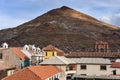 View of the Cerro Rico mountain from the rooftop of the San Lorenzo chapel, Potosi, Bolivia
