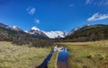 View on Cerro Torre from El Chalten hiking trail Royalty Free Stock Photo