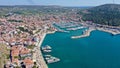 View of Cesme Marina, from Cesme Castle drone photo Royalty Free Stock Photo