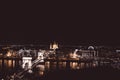 View of Chain Bridge at night, Budapest, Hungary Royalty Free Stock Photo