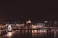 View of Chain Bridge at night, Budapest, Hungary Royalty Free Stock Photo