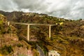 A view from the chair lift up towards the roads above the city of Funchal, Madeira